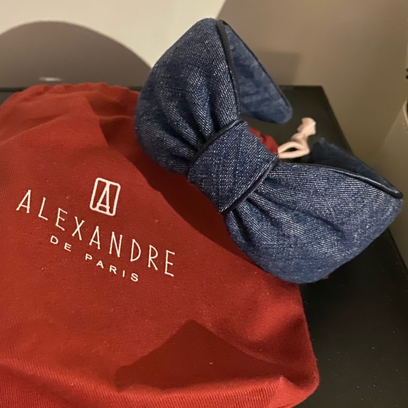 Made in France / Brand New luxury hair accessories Alexander de Paris denim - Picture 7 of 8